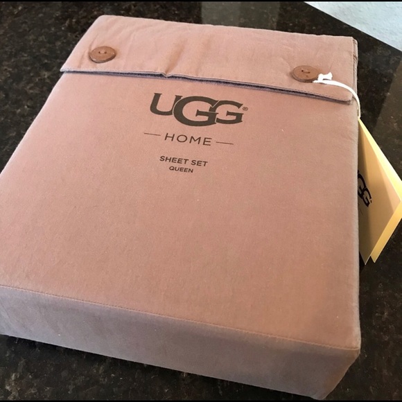 NWT UGG Downtime 100% Cotton Grey Queen Sheet Set - Picture 6 of 8